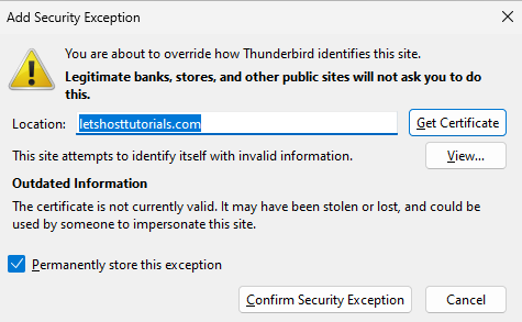 Add Security Exception
